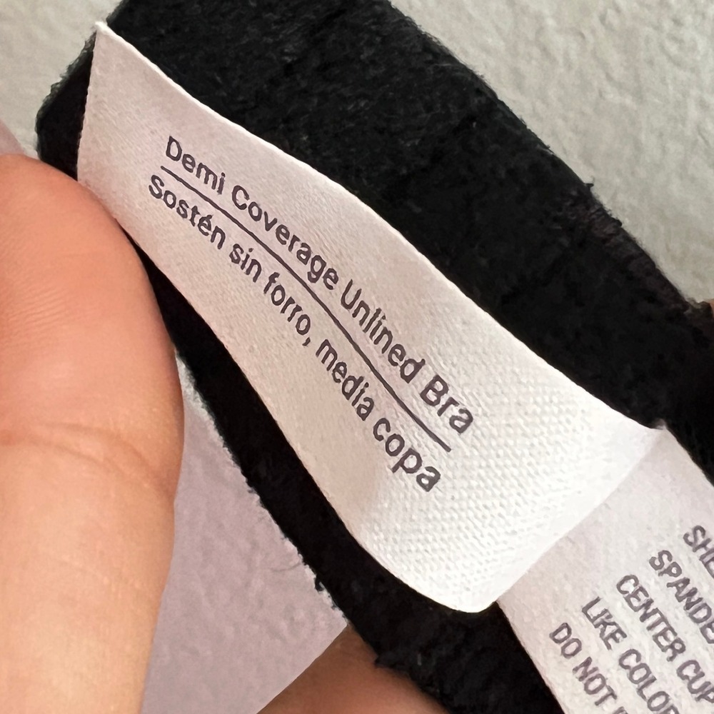 Auden Bra 34B Black‎ Demi Coverage Unlined Sheer Lightweight Underwire Support - Picture 4 of 5